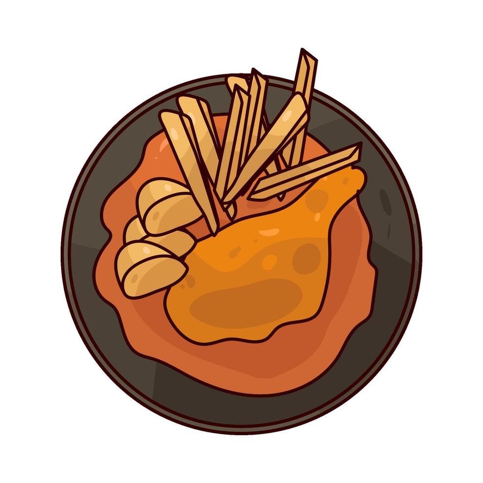 chicken and potato vector