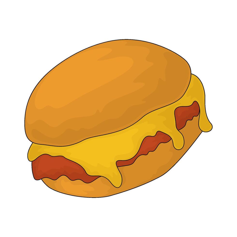 delicious cheeseburger illustration vector