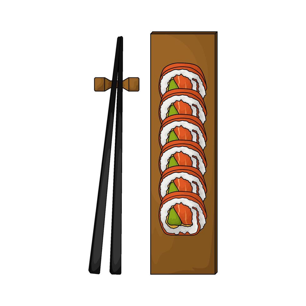 Simple and Easy sushi rolls vector