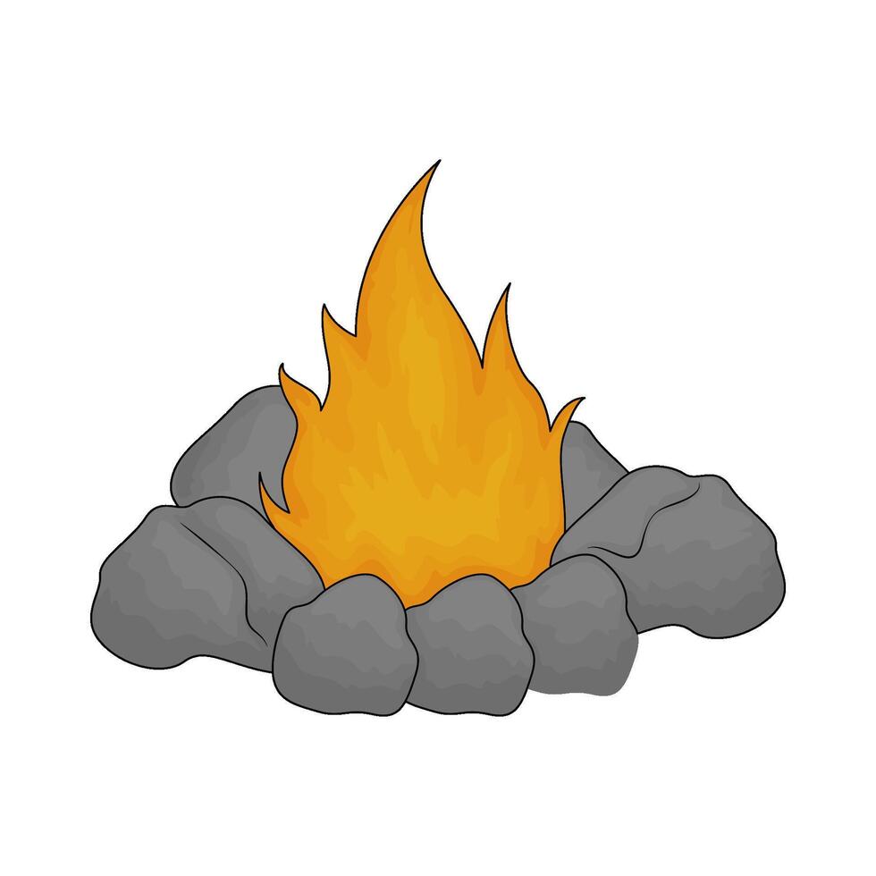 Camping bonfire illustration vector