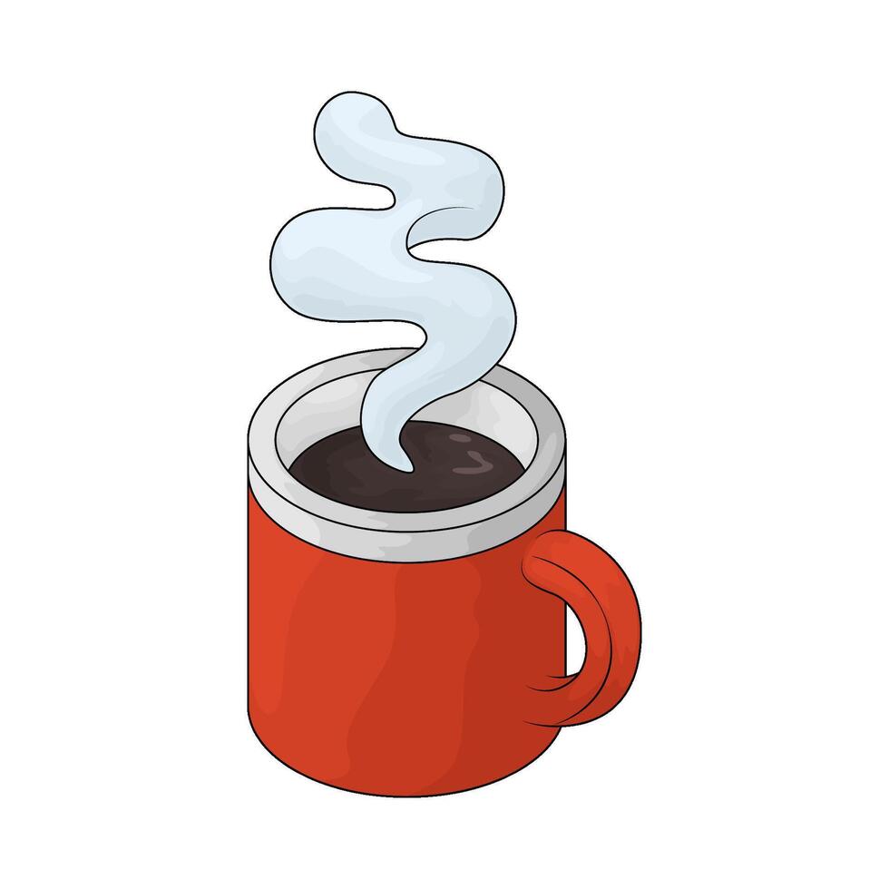 red coffee cup vector