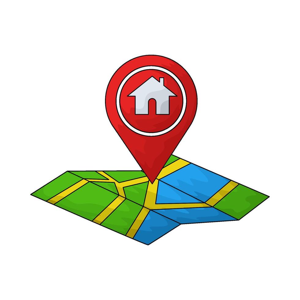 house location on map vector