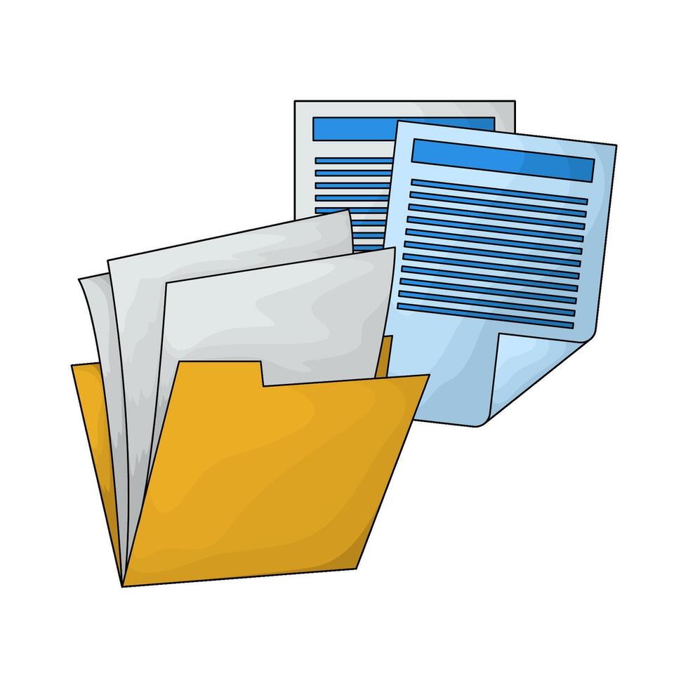 document and folders vector