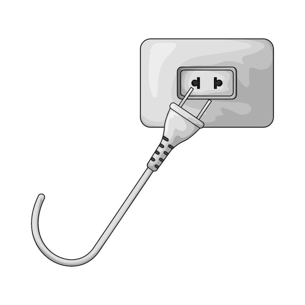 wall socket with plug illustration vector