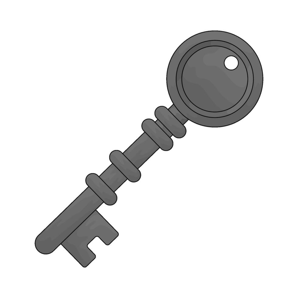 Medieval key illustration vector