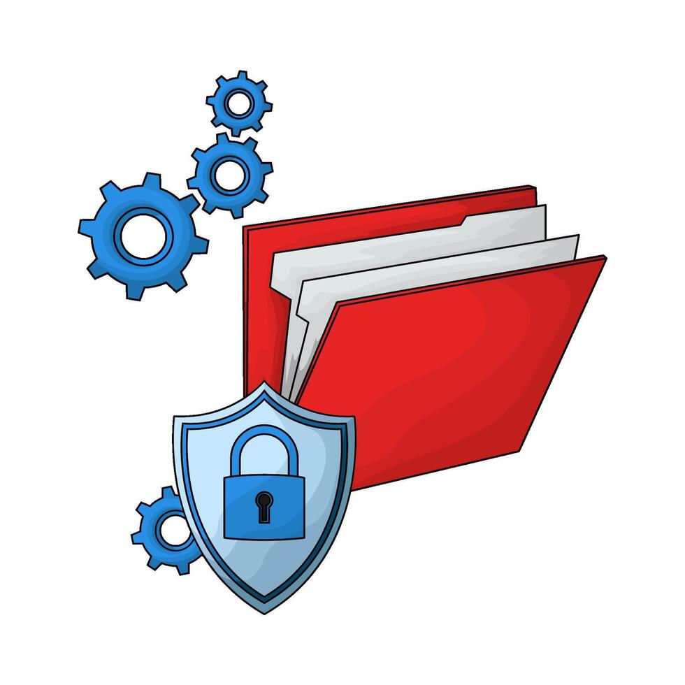 illustration of File with Folder Lock vector