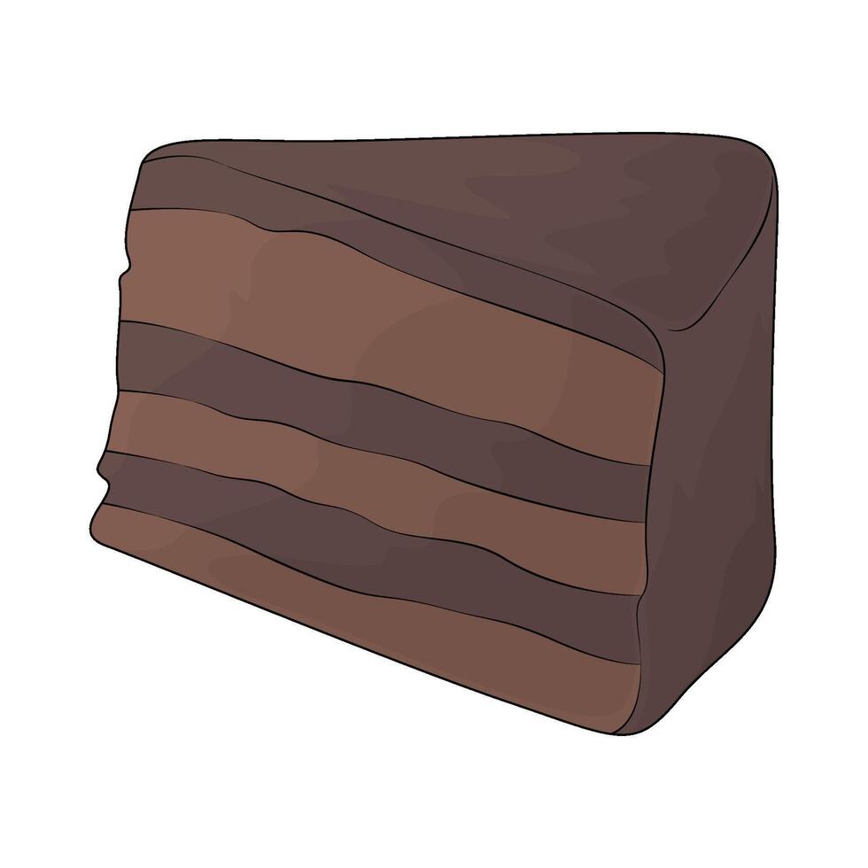 chocolate cake slices illustration vector