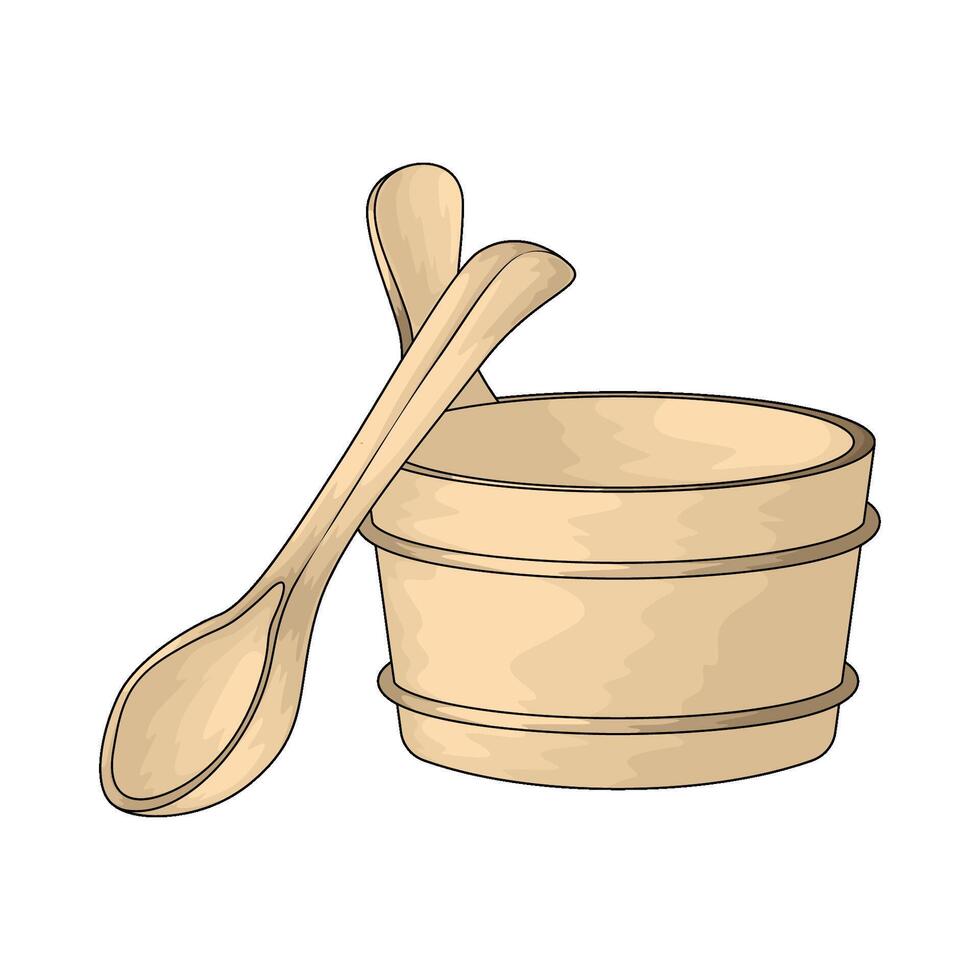 Sauna bucket illustration vector