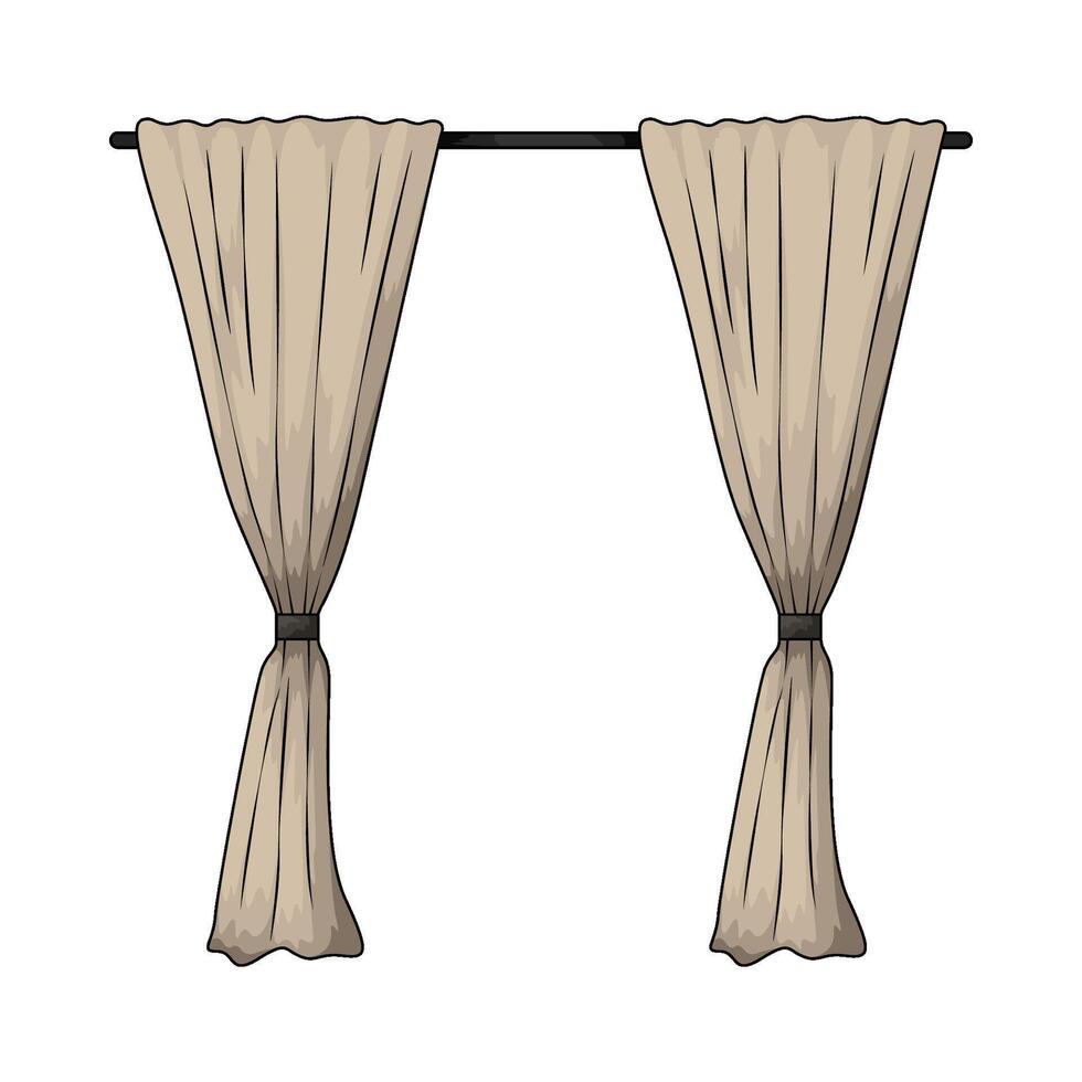 smart curtains illustration vector