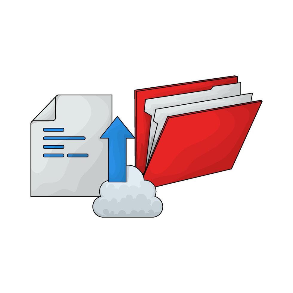 illustration of upload files from folder vector