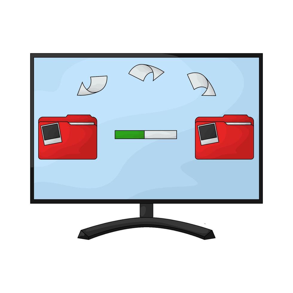 folder uploading progress vector