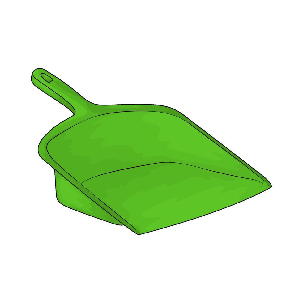 green dustpan illustration vector