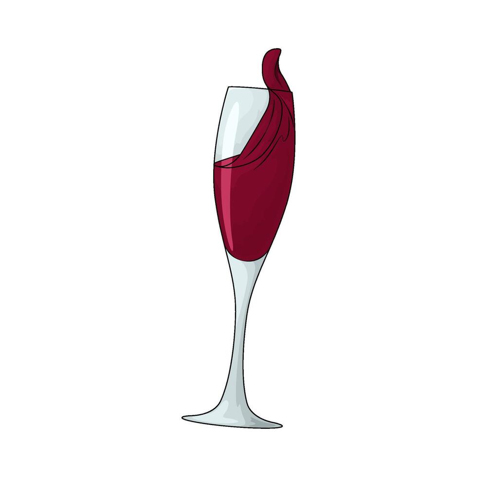 Wedding wine glass vector