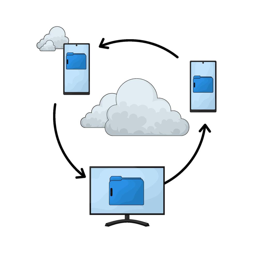 illustration of backup folder vector