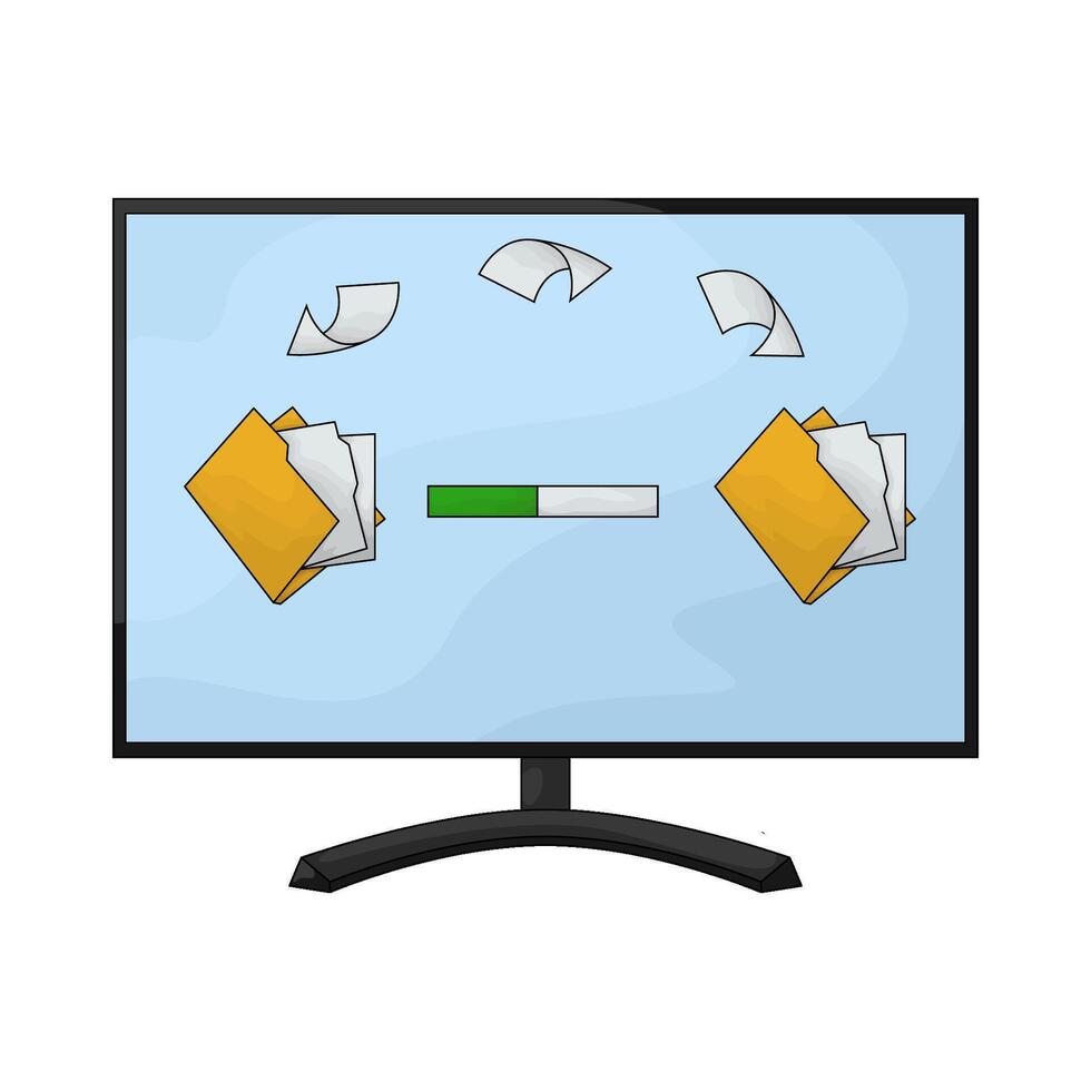 folders uploading process vector