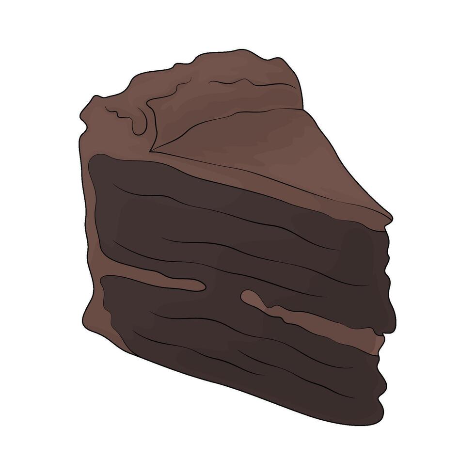 chocolate cake slice vector
