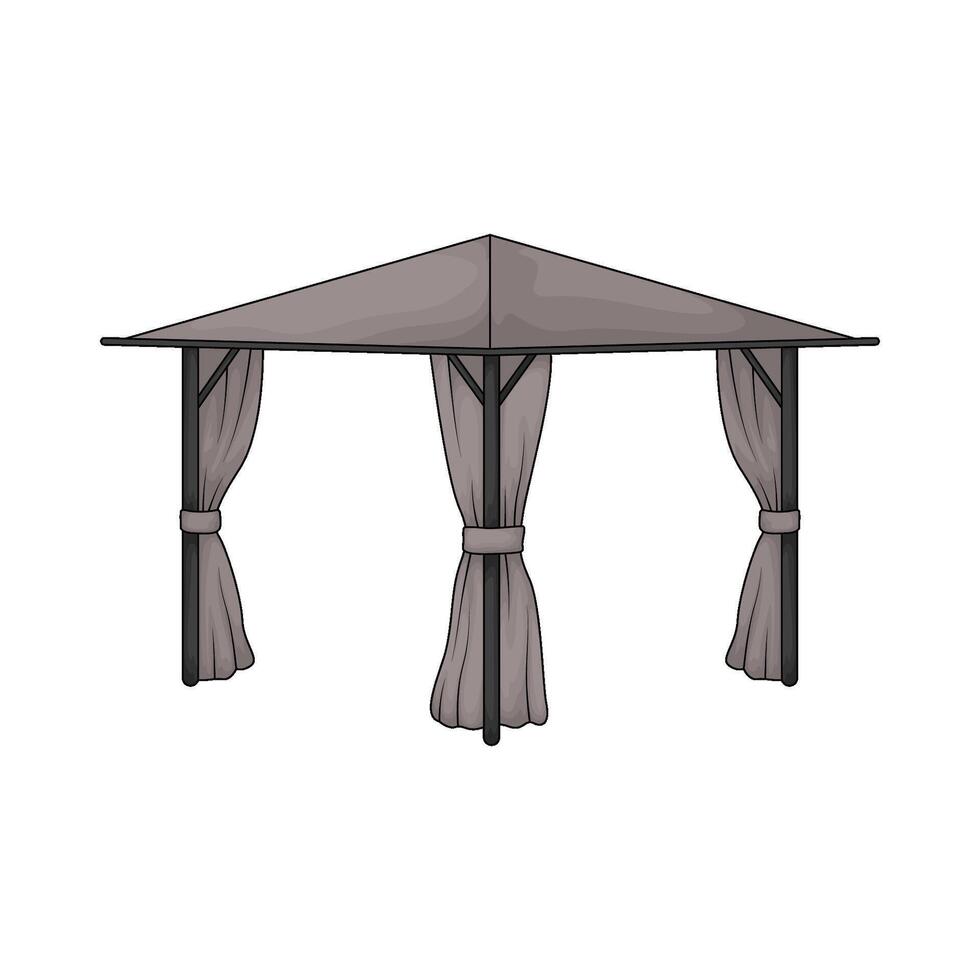 illustration of Gazebo Canopy Tent with Frame and Fabric vector