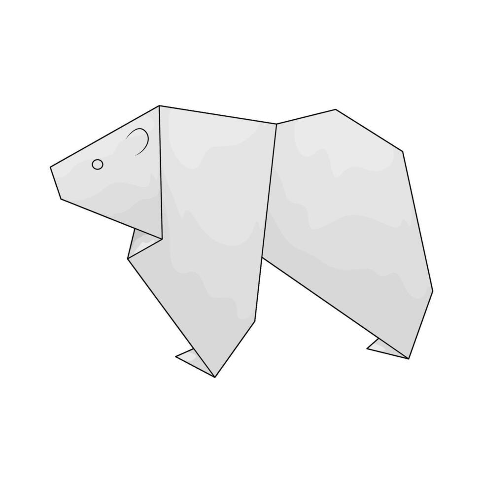 Origami bear illustration vector