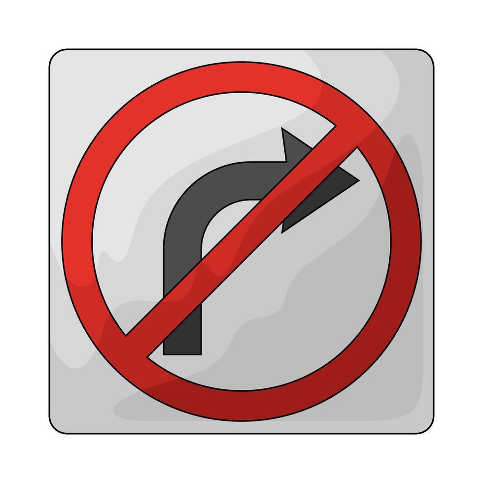 no right turn symbol vector