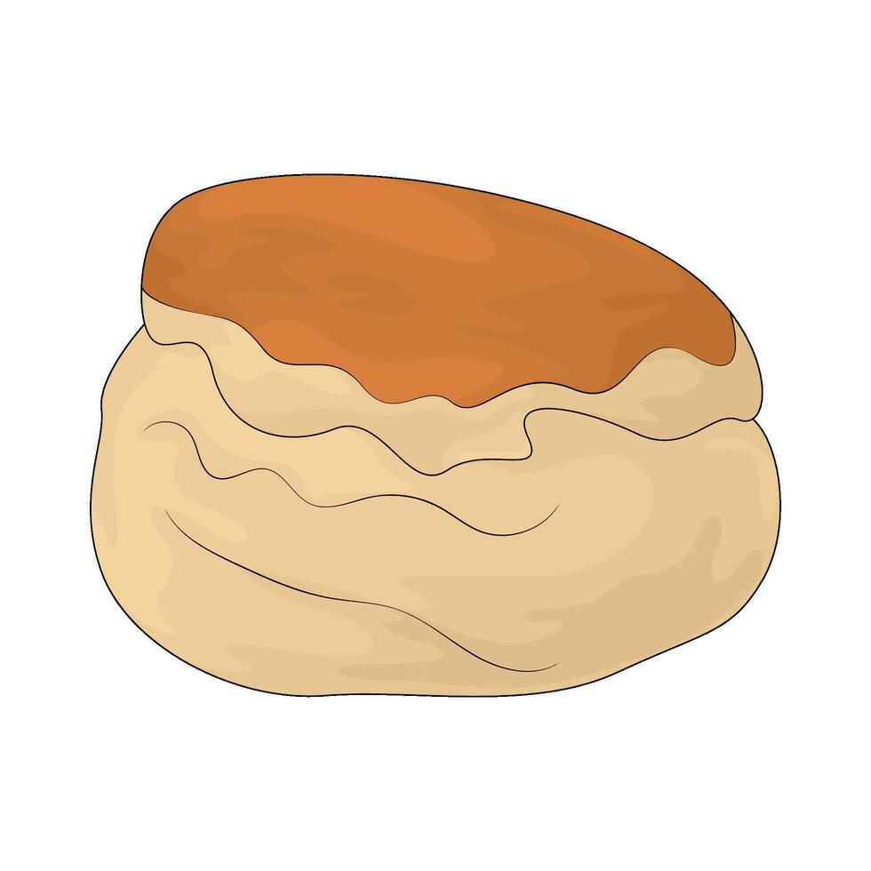 fresh bread bun vector