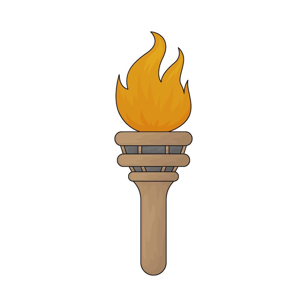 Medieval torch illustration vector