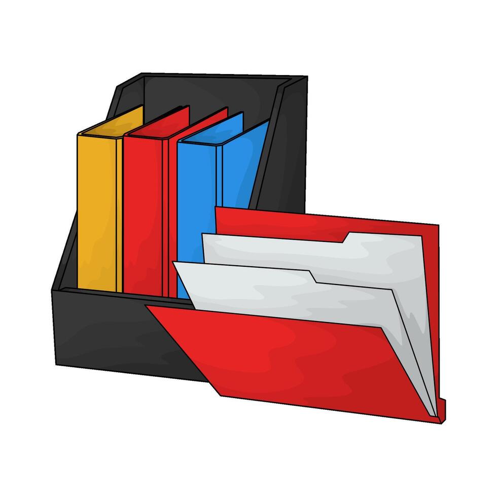 Neatly arranged folders vector