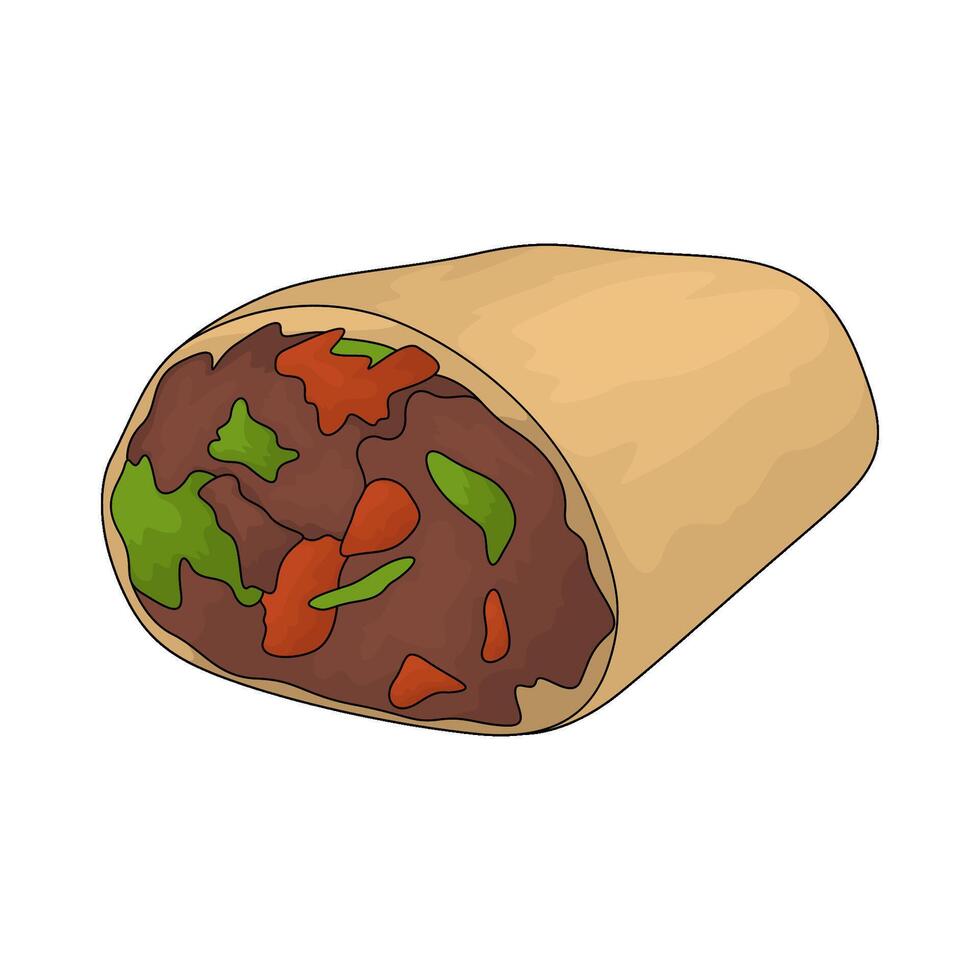 delicious burrito illustration vector