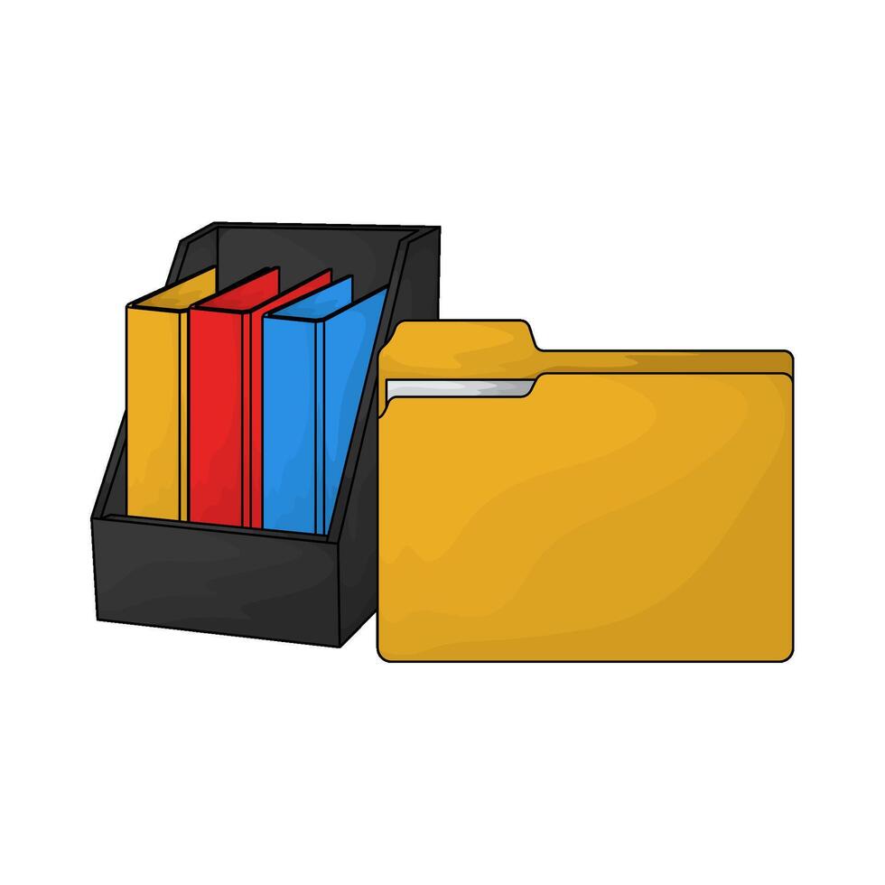 Neatly arranged folders illustration vector