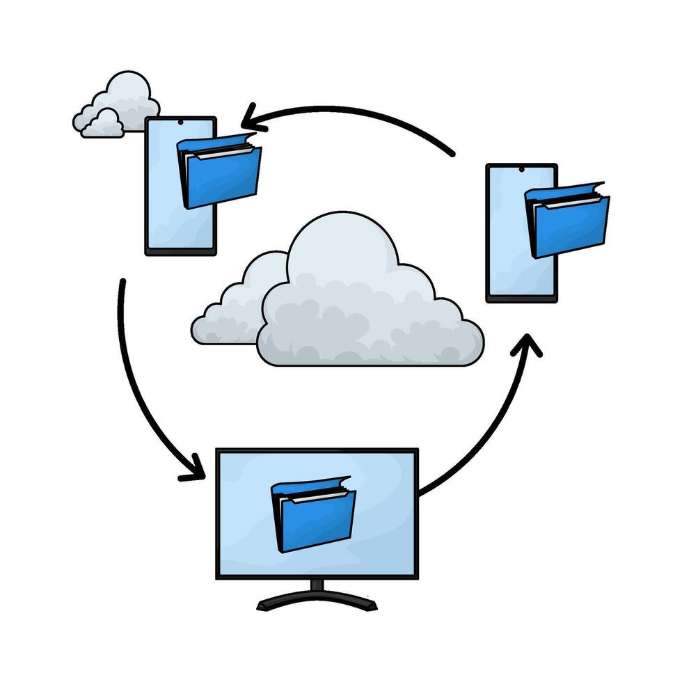 Online Backup Folders illustration vector
