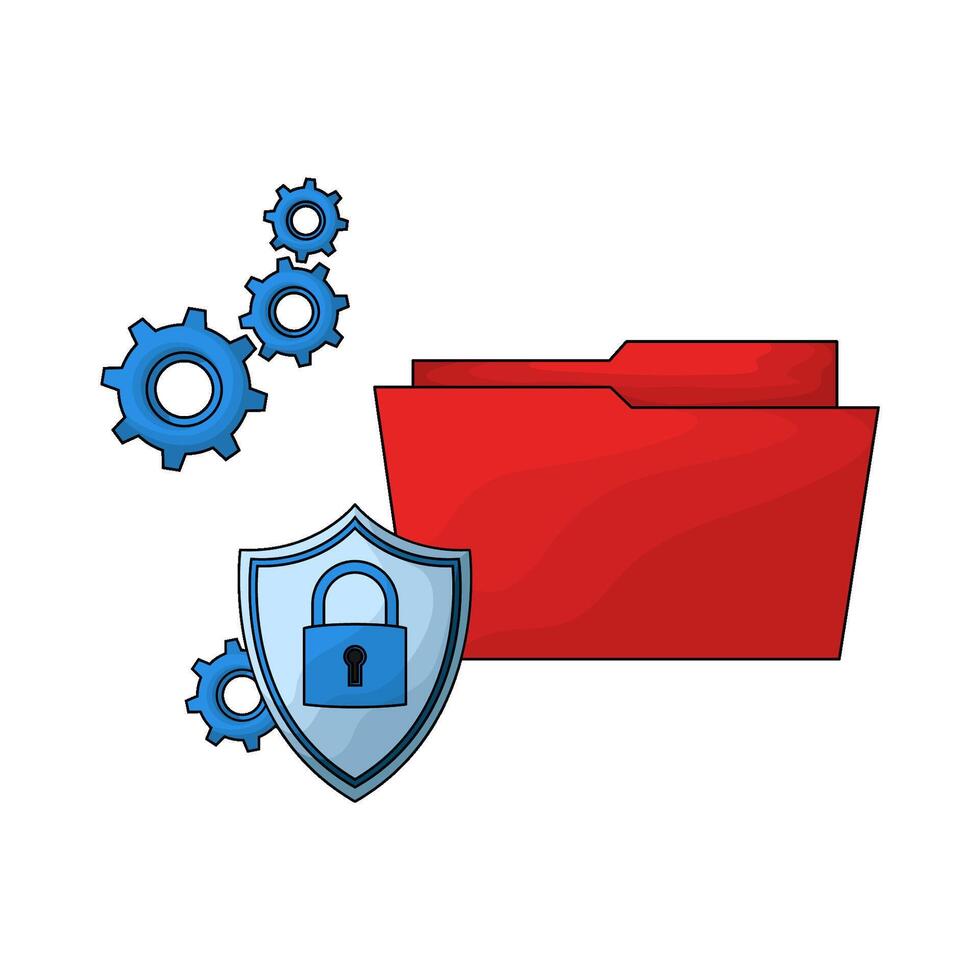 File with Folder Lock illustration vector