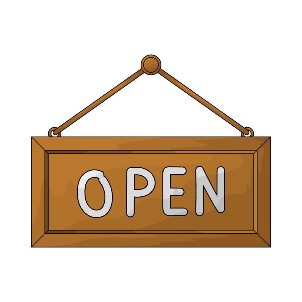 Store open sign vector