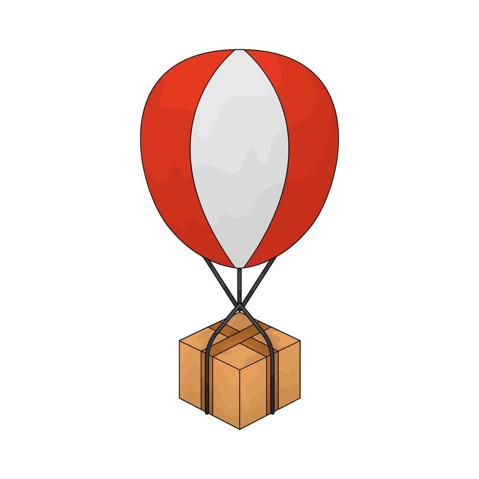 Delivery hot air balloon vector