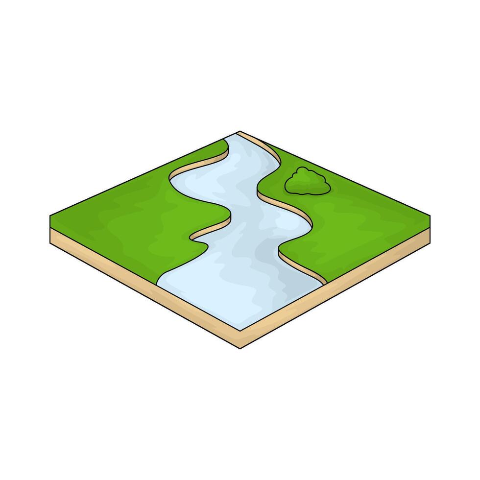 illustration of a river vector