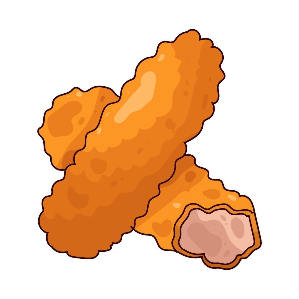 Chicken stick illustration vector