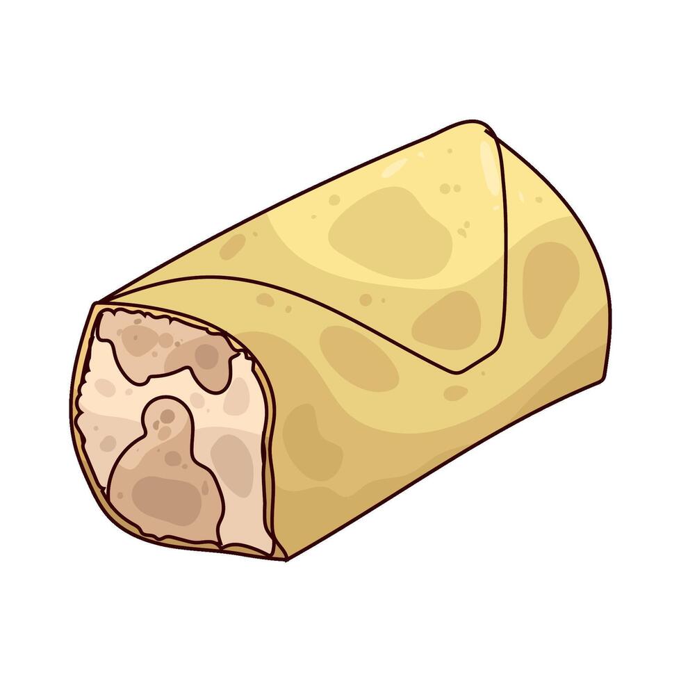 Chicken Burrito illustration vector