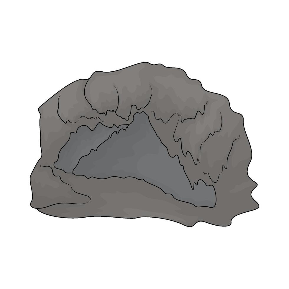 illustration of a cave vector