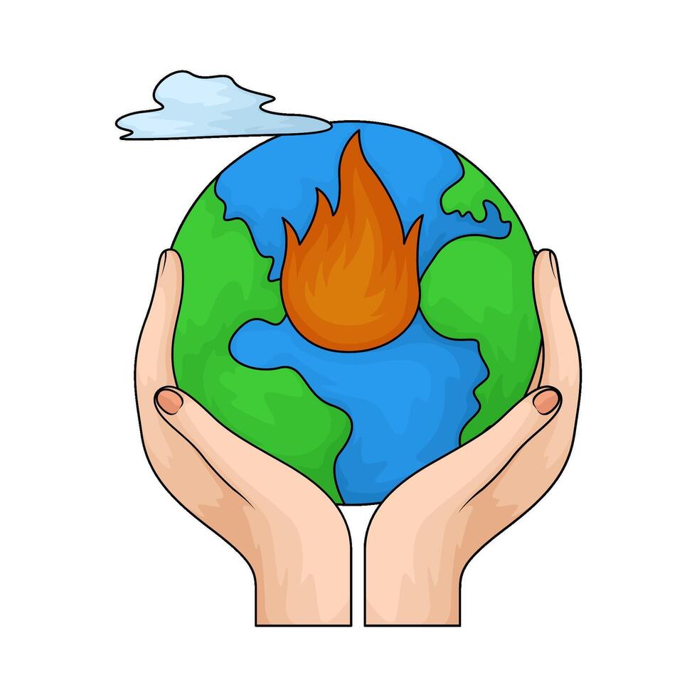 burning earth illustration vector