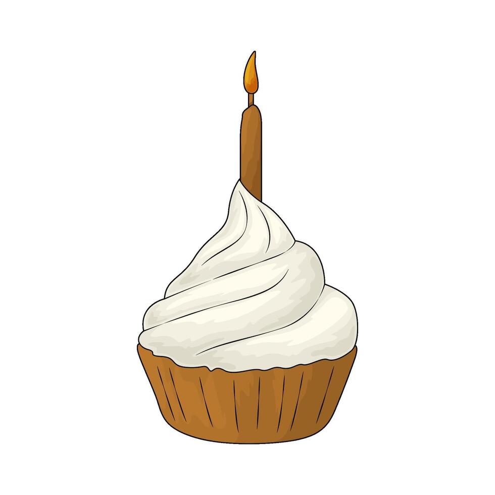 vanilla cupcakes illustration vector