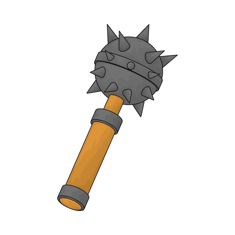 Medieval mace illustration vector