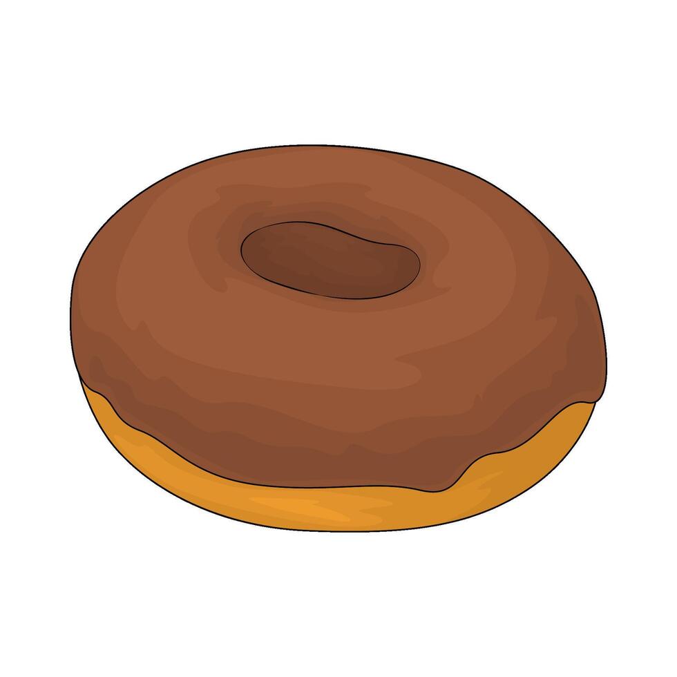 donut with chocolate toppings vector