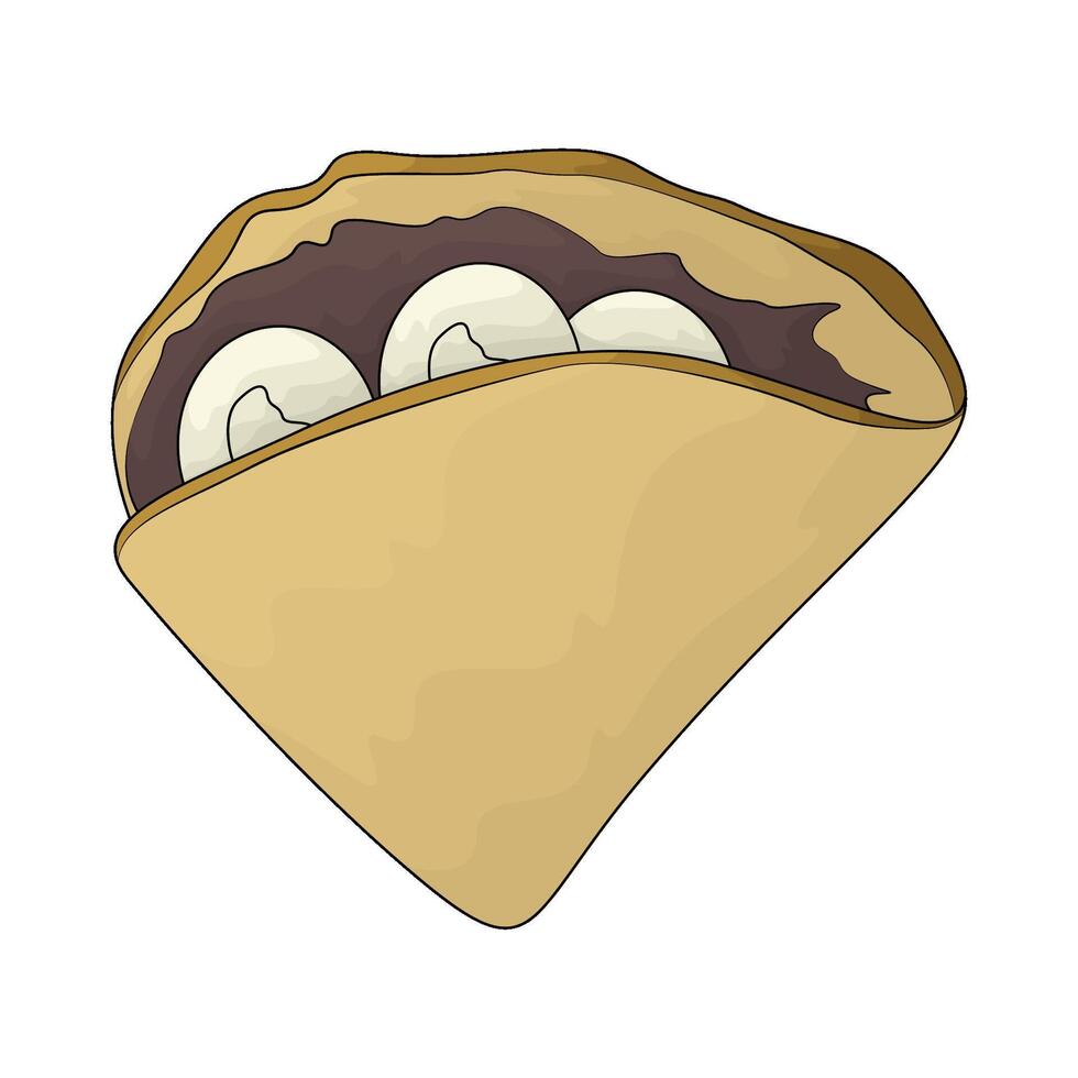 Sweets chocolate crepe vector