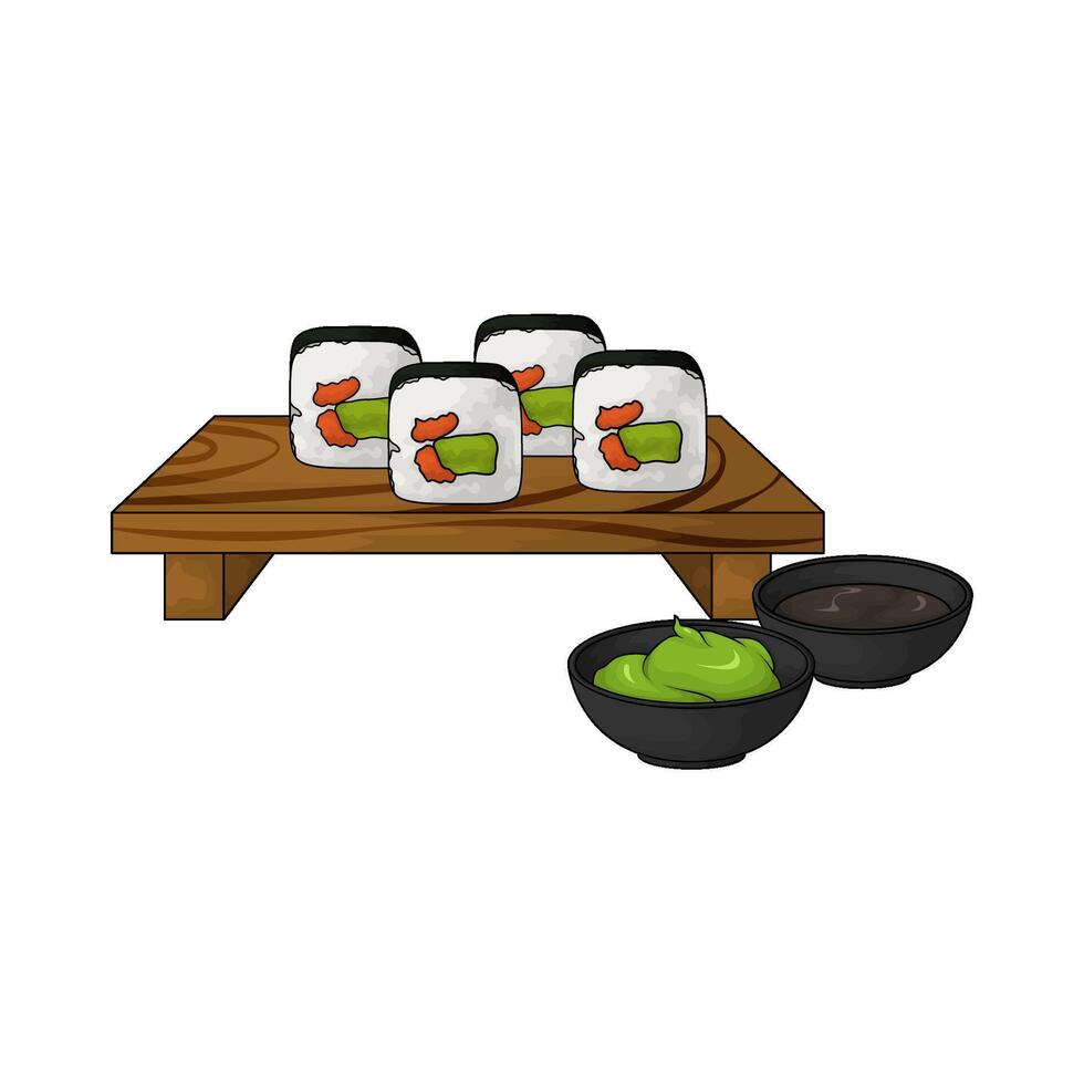 illustration of Sushi Roll Delicious vector