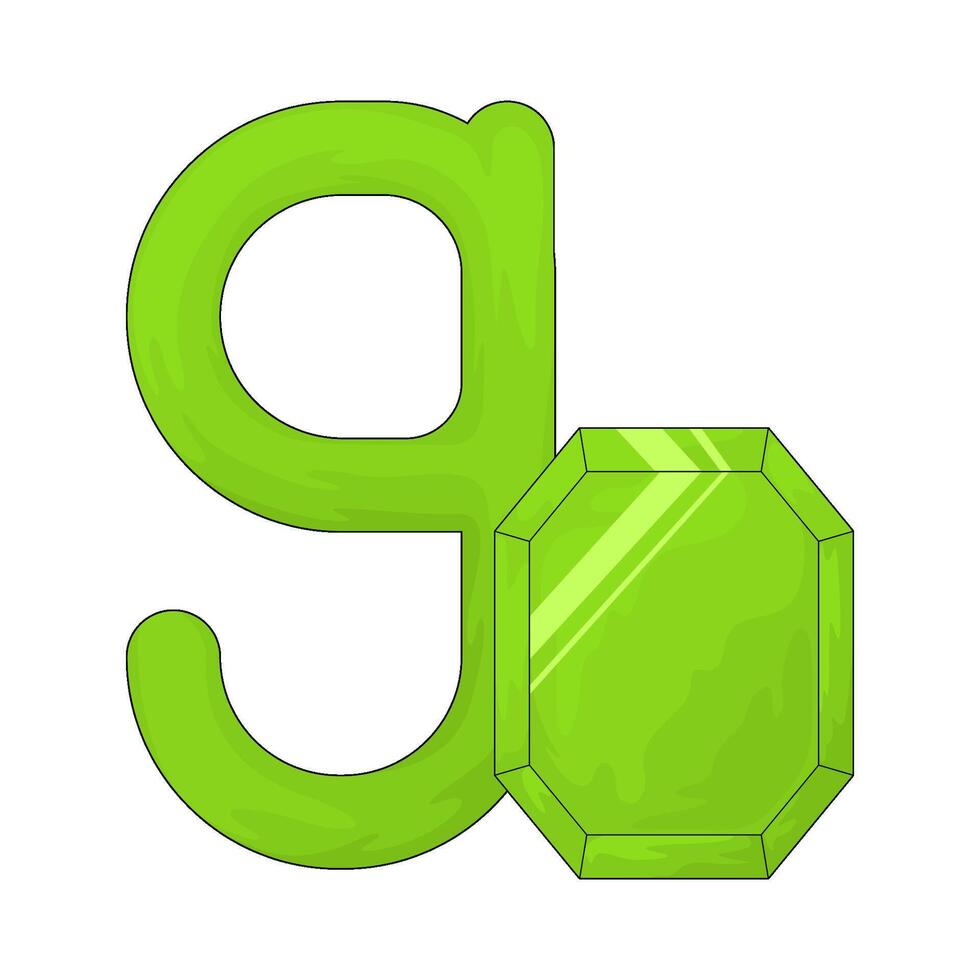 letter g for gemstone vector