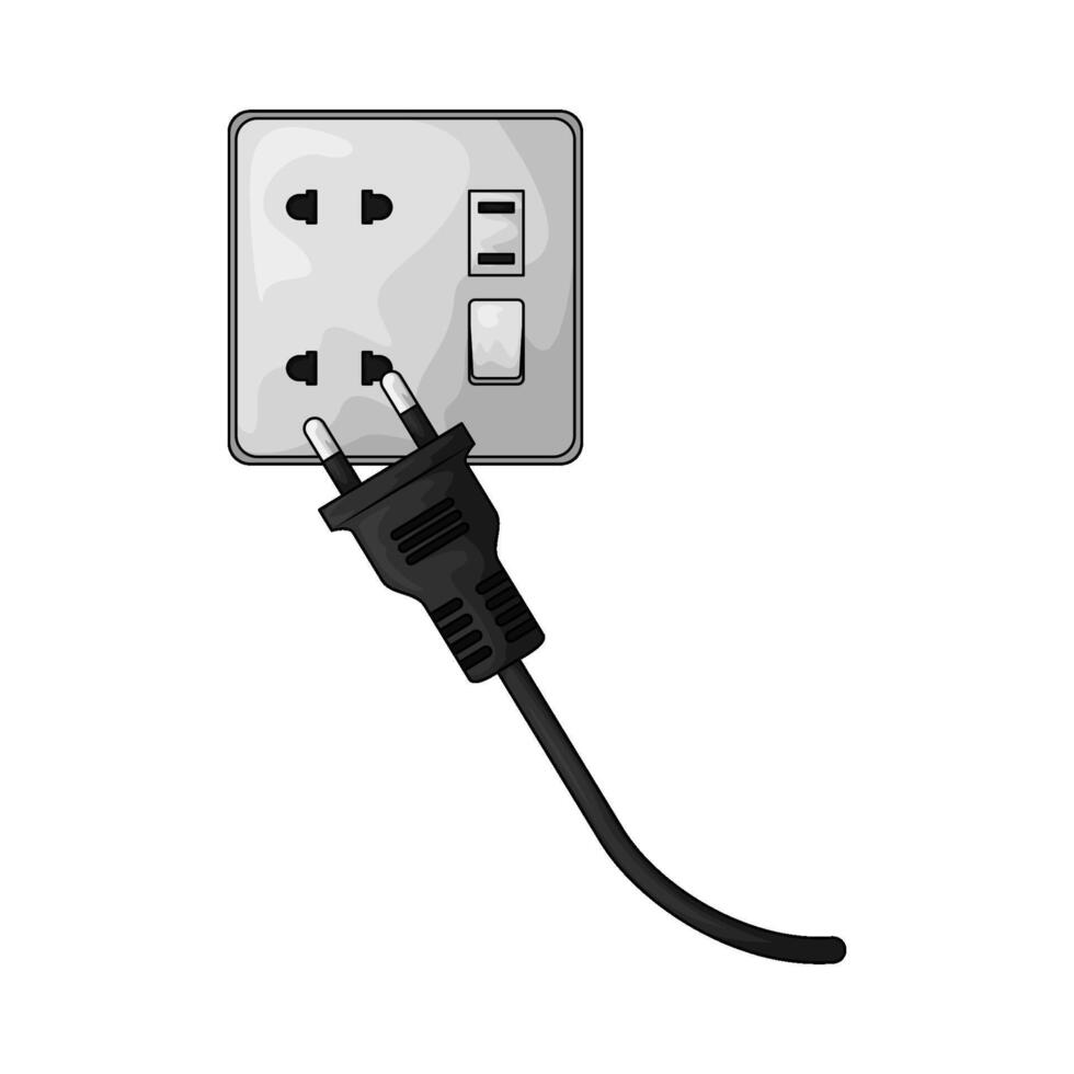 illustration of Electrical Socket with plug vector