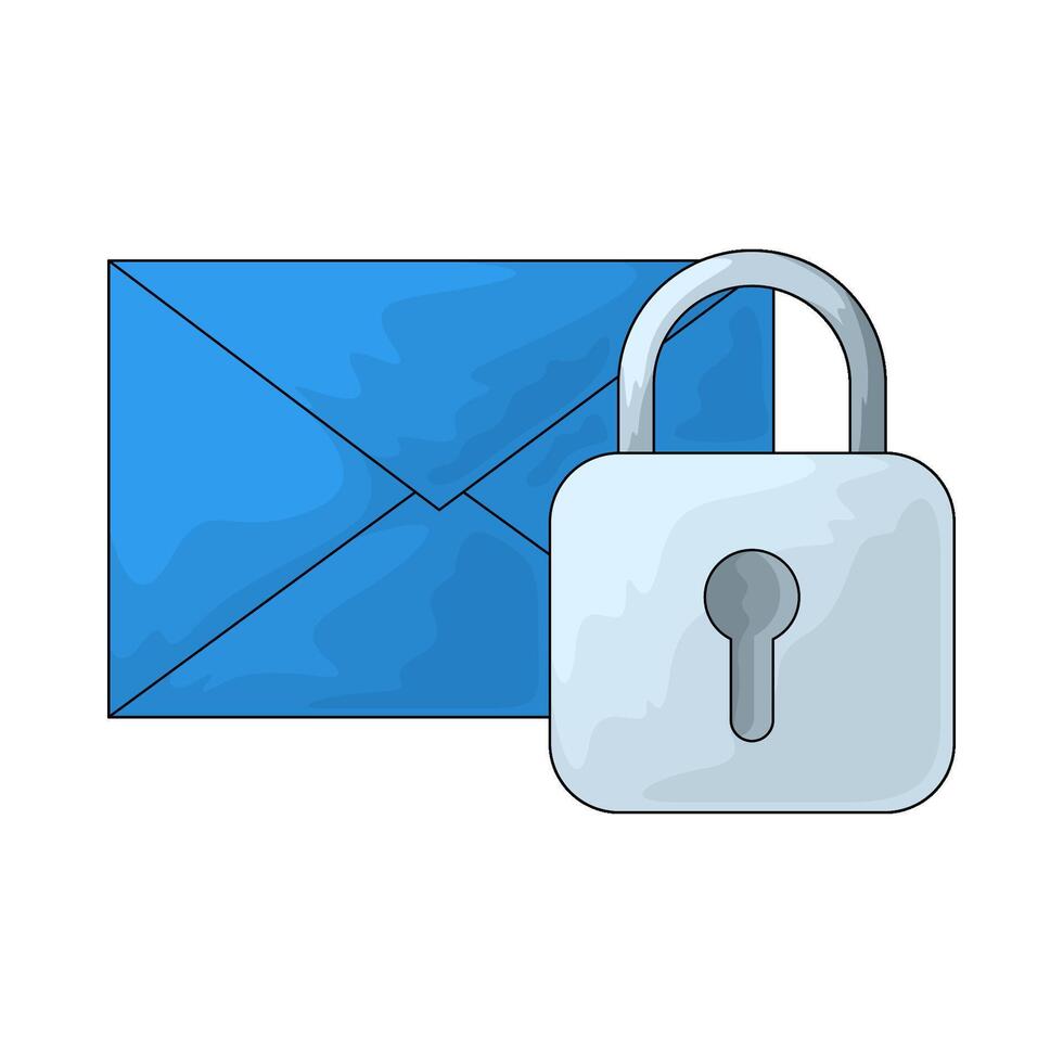 locked message illustration vector