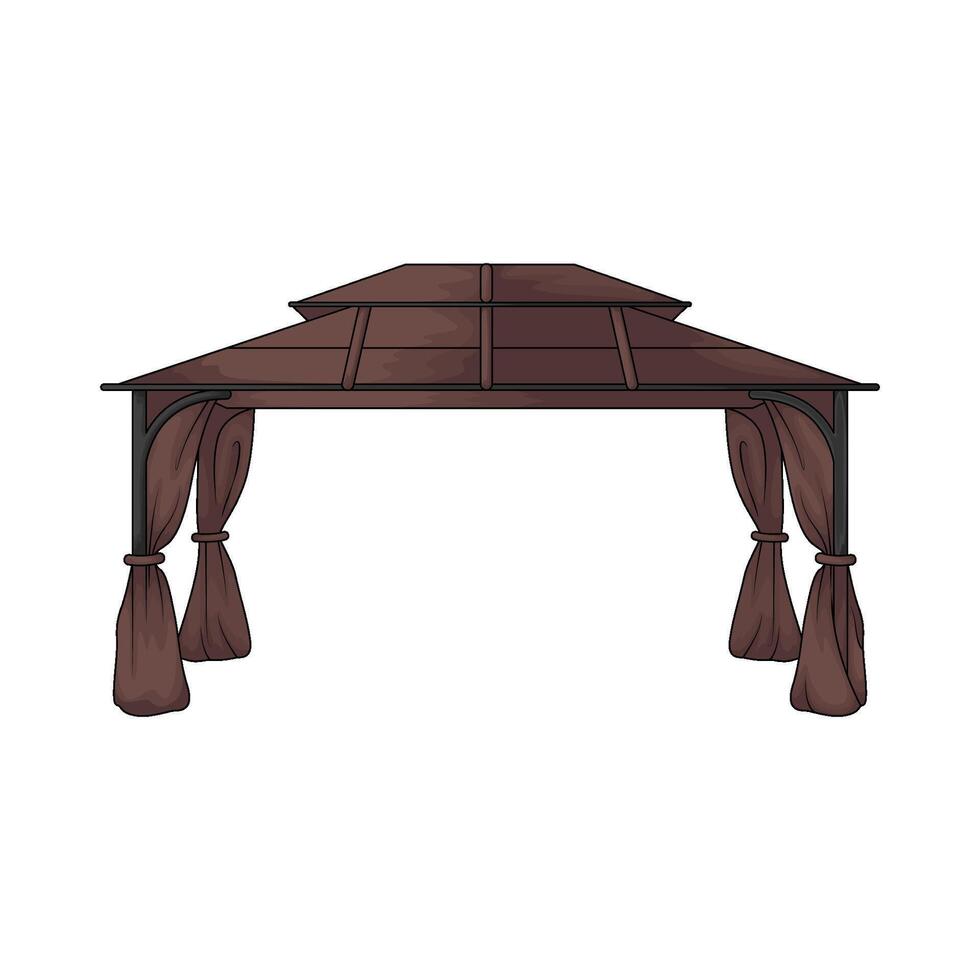 Gazebo Canopy Tent with Frame and Fabric illustration vector