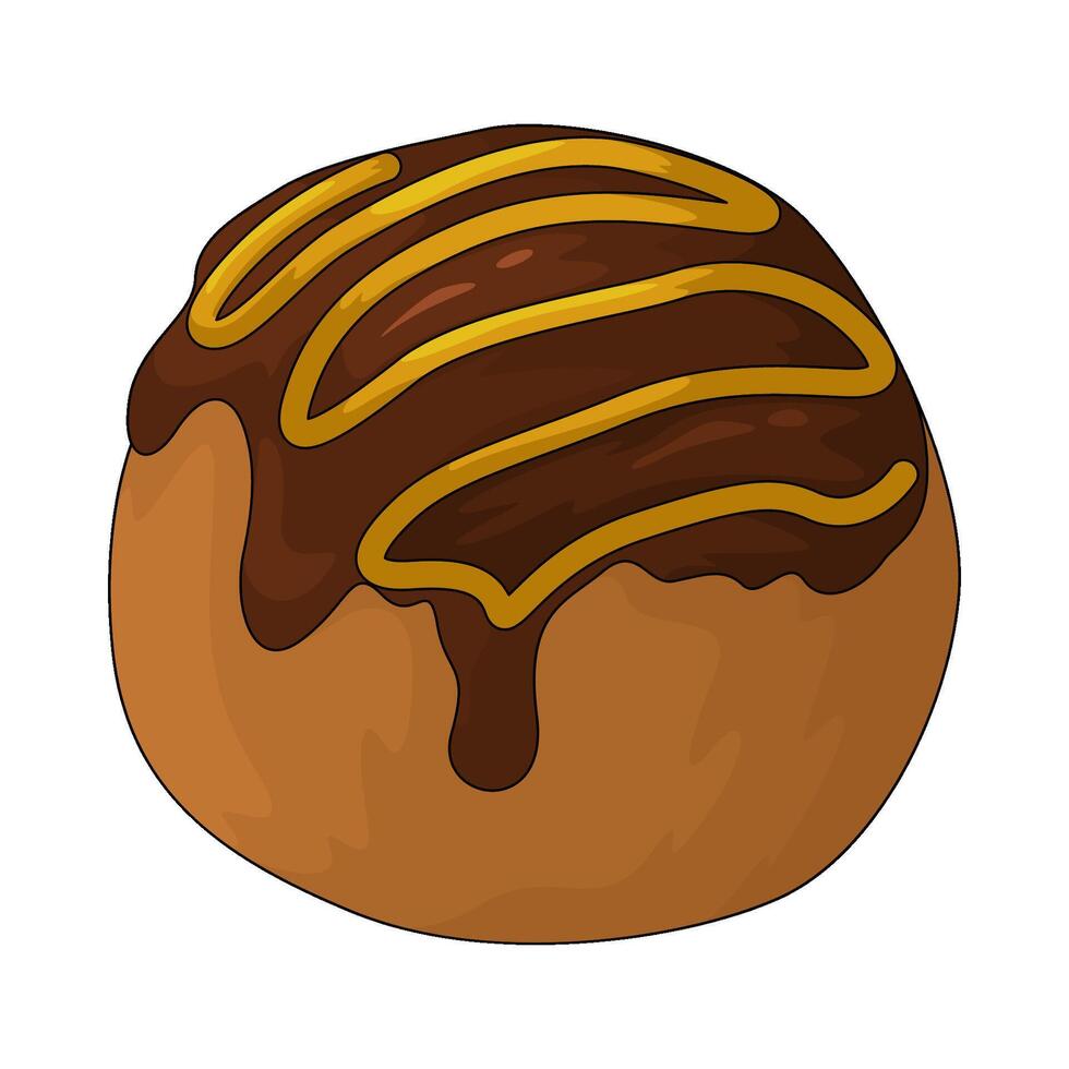 donut with chocolate vector