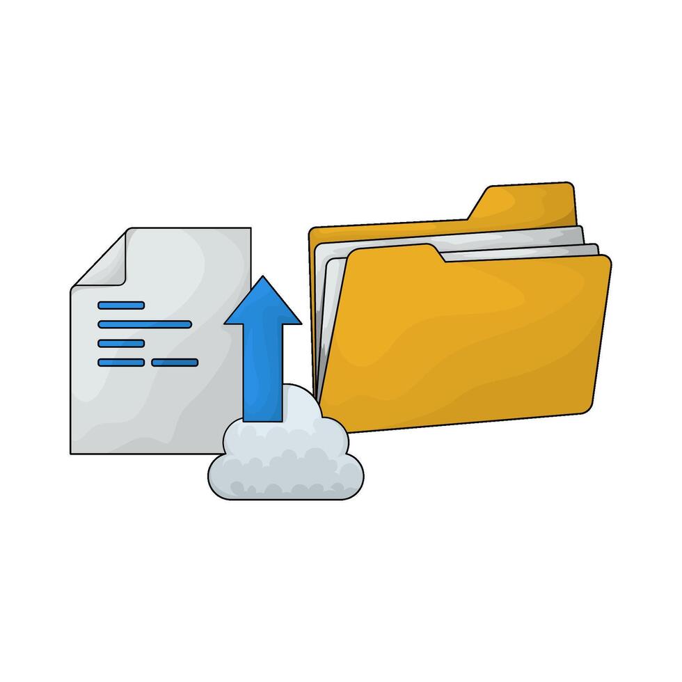 upload files from folders illustration vector