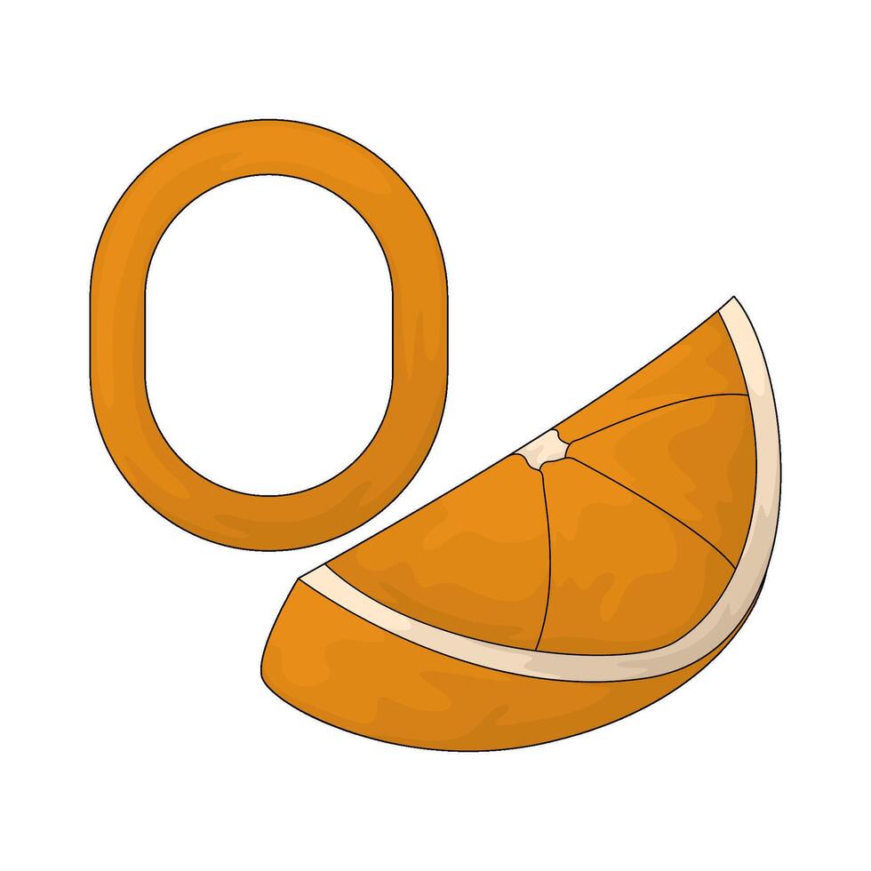 letter o for orange vector
