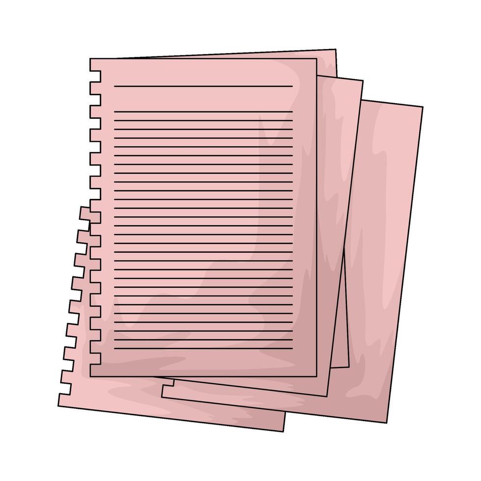 pile of note paper vector
